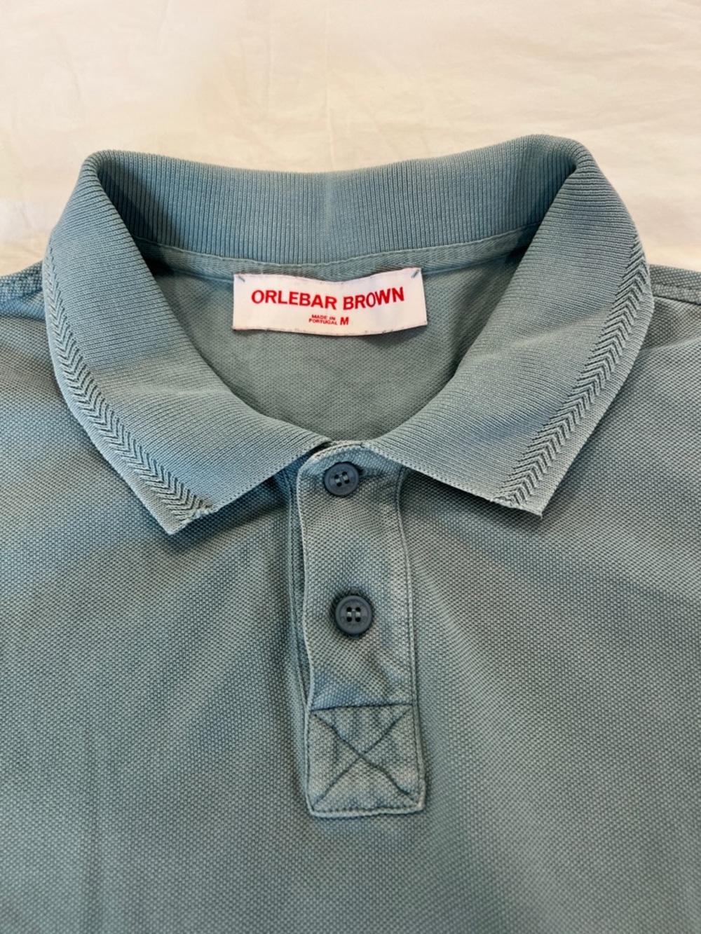 Orlebar Brown Men’s Polo in Dusty Teal Blue